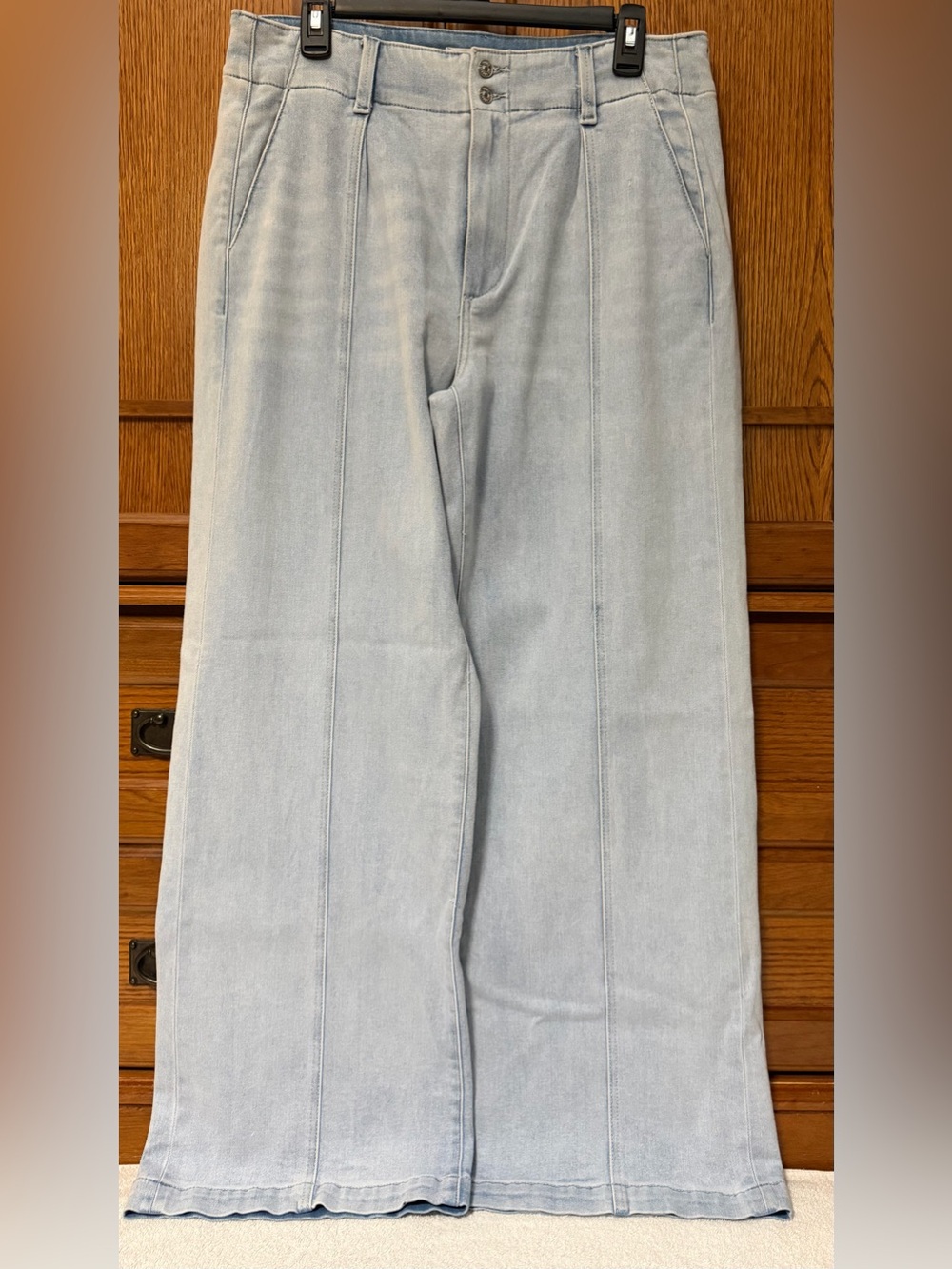 PAIGE Brooklyn High Waist Wide Leg Front Seam Jeans Makena Light Wash